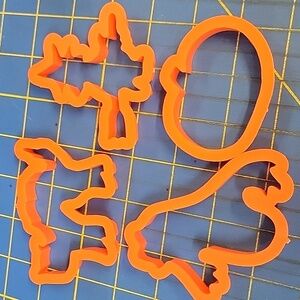Set of 4 Orange Halloween Cookie Cutters